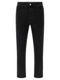 Department 5 Black Cotton Cropped Jeans