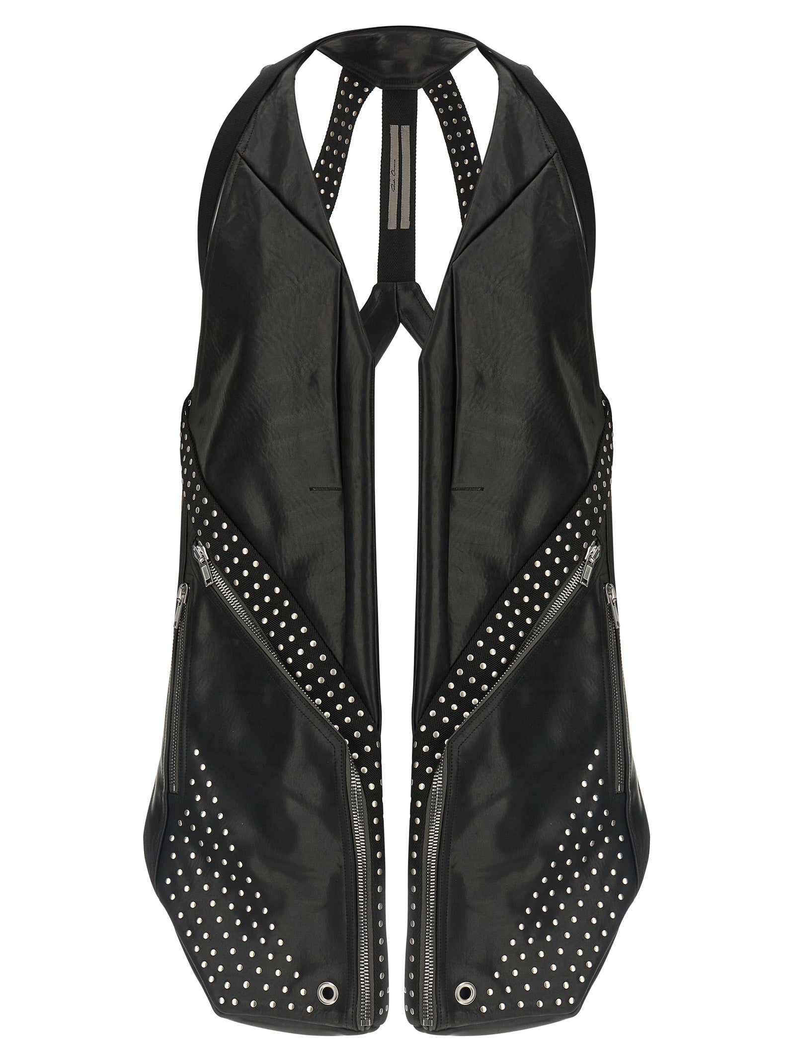 Rick Owens Black Bull Skin Sleeveless Jacket