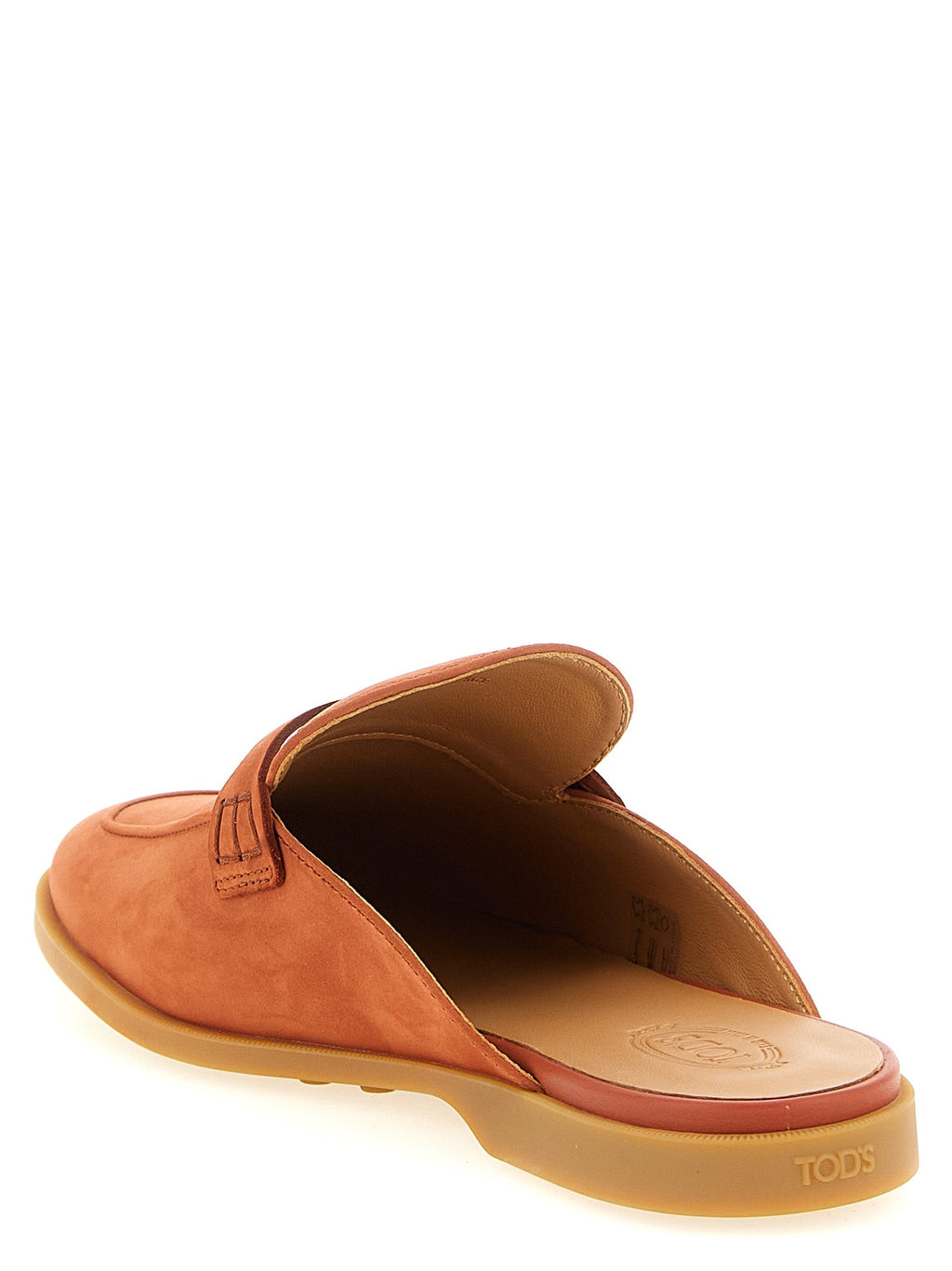 Tod's Orange Calfskin Mules