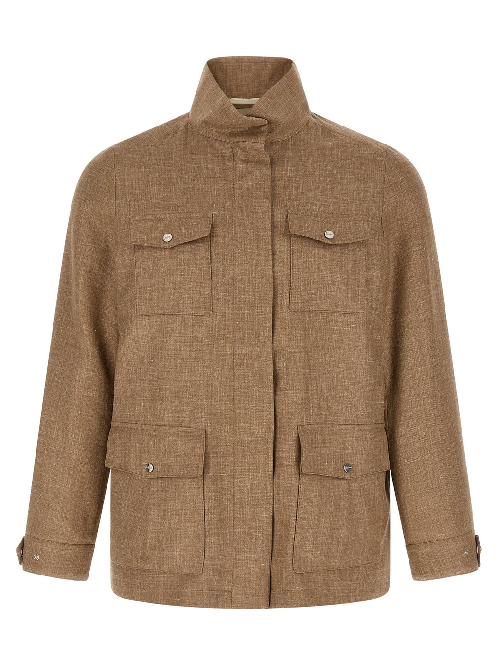 Herno Beige Wool Full-Length Jacket
