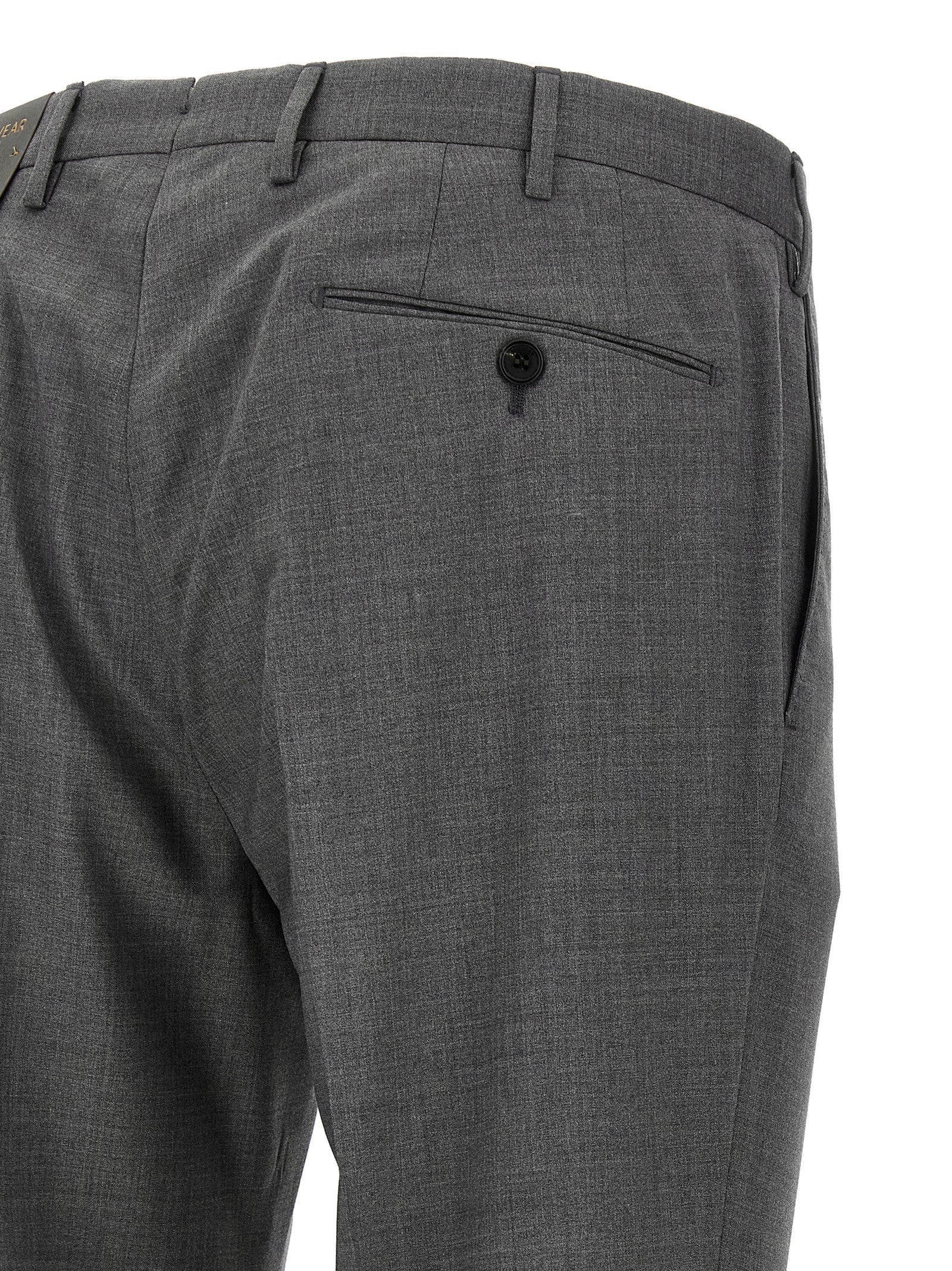 Incotex Gray Virgin Wool Dress Pants