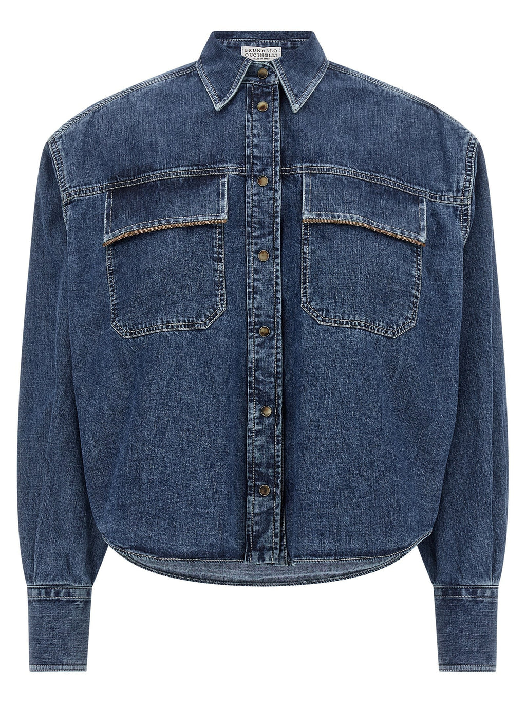 Brunello Cucinelli Blue Cotton Blouse