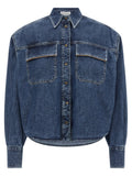 Brunello Cucinelli Blue Cotton Blouse
