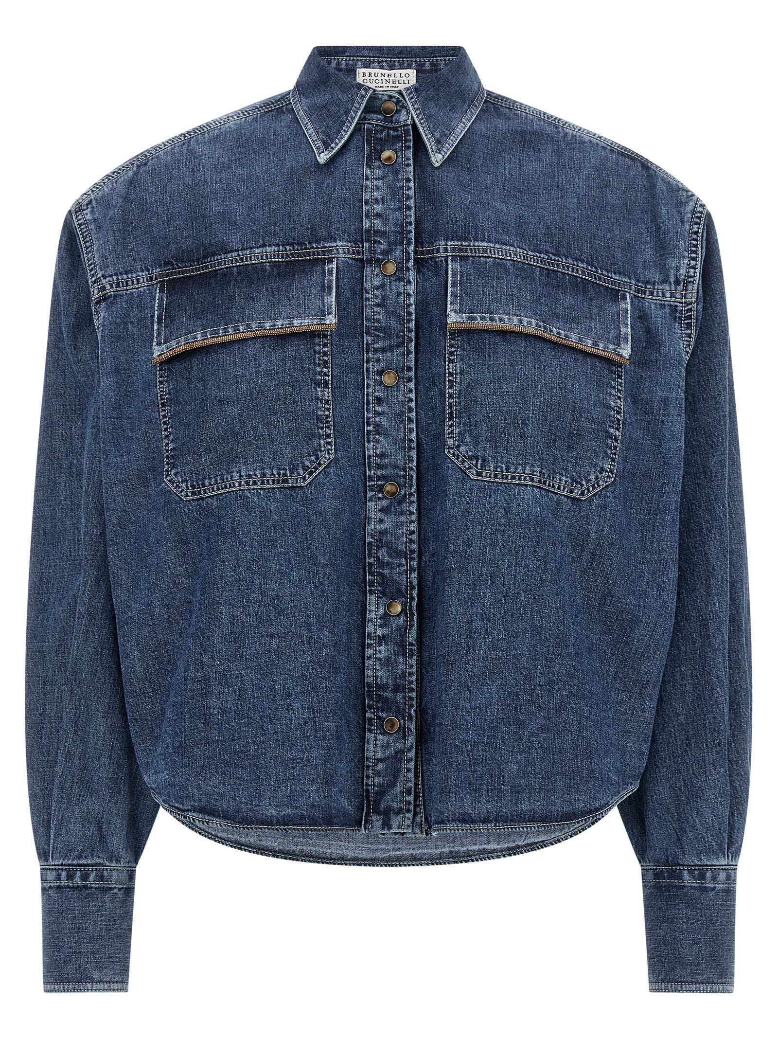 Brunello Cucinelli Blue Cotton Blouse