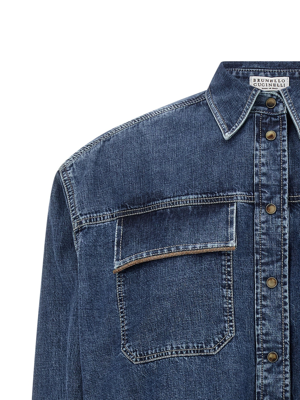 Brunello Cucinelli Blue Cotton Blouse