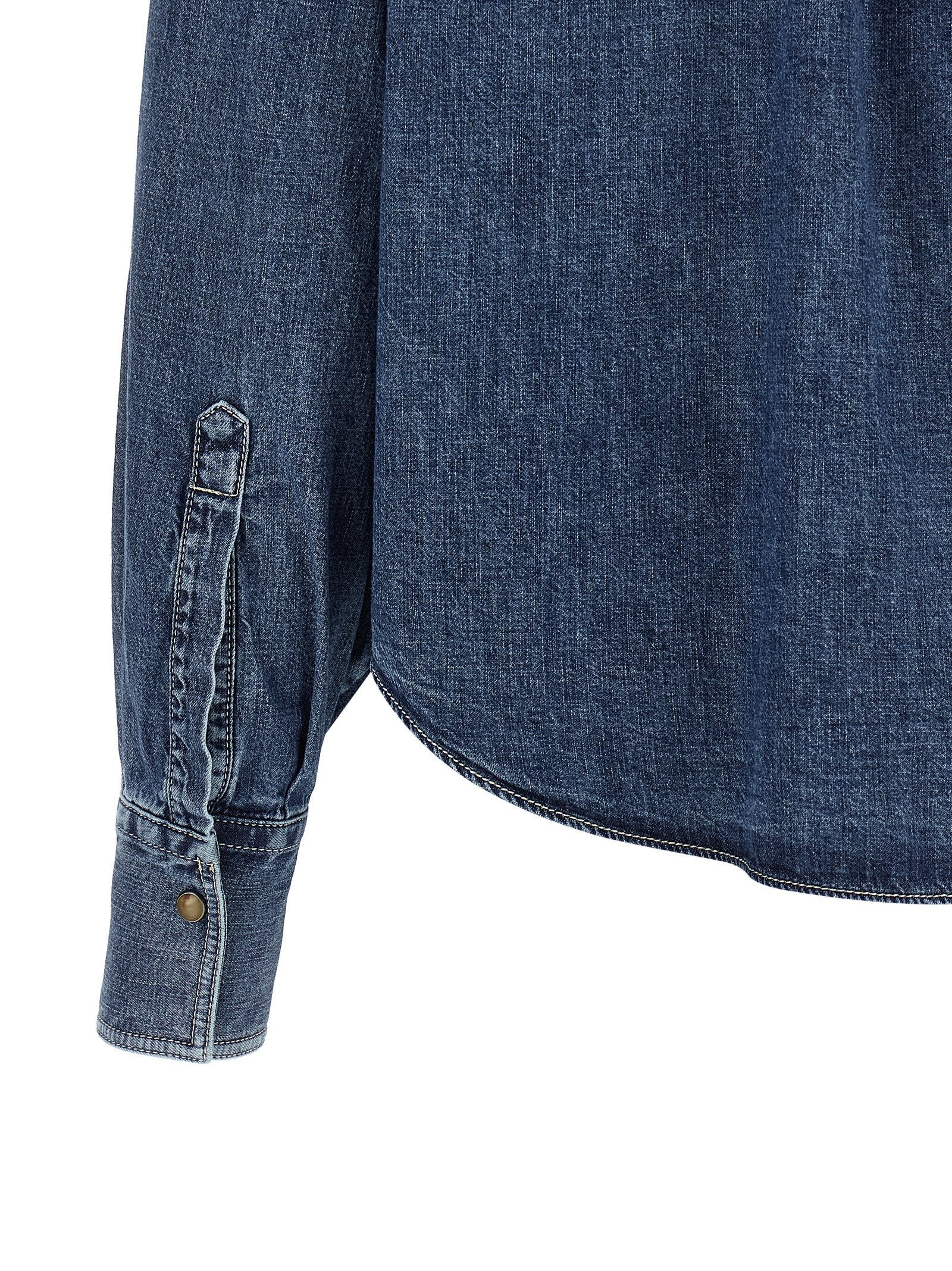Brunello Cucinelli Blue Cotton Blouse