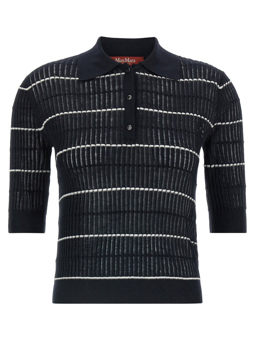 Max Mara Blue Silk Polo Shirt