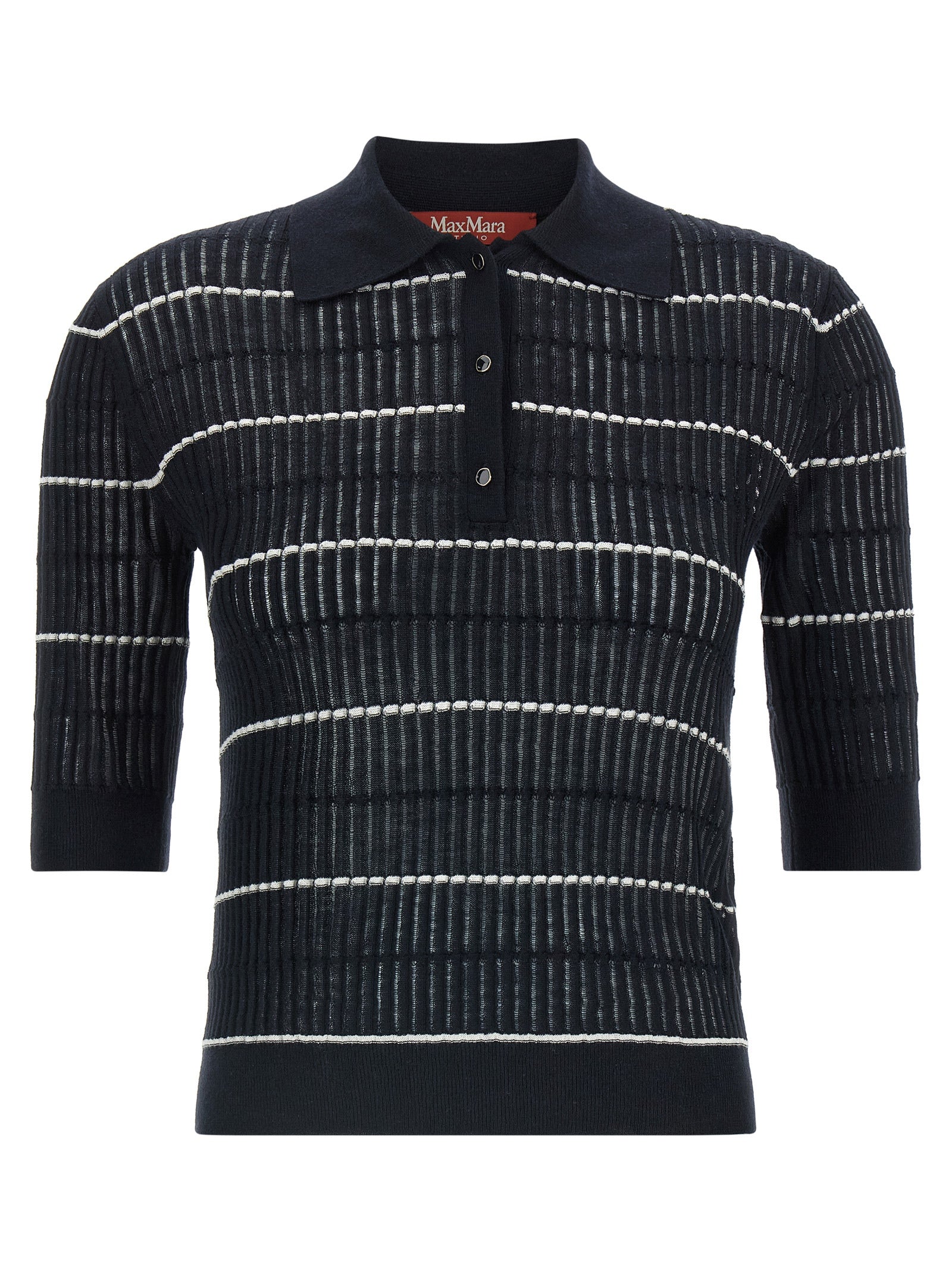 Max Mara Blue Silk Polo Shirt