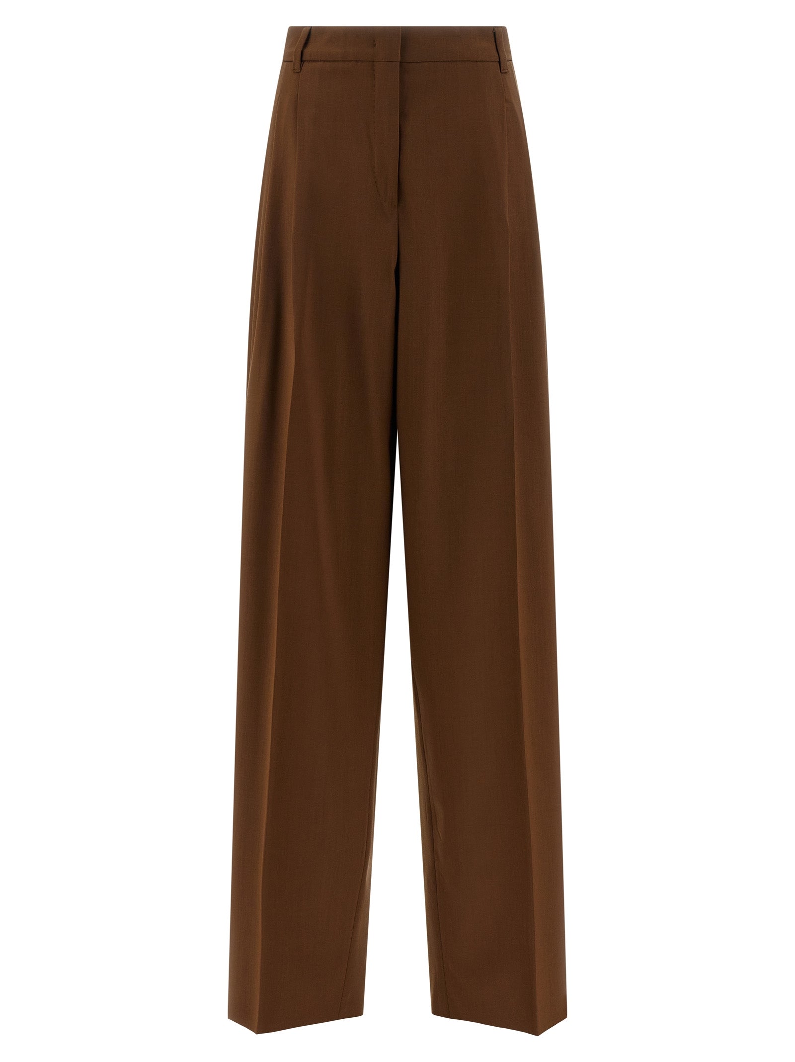 Max Mara Brown Virgin Wool Casual Pants