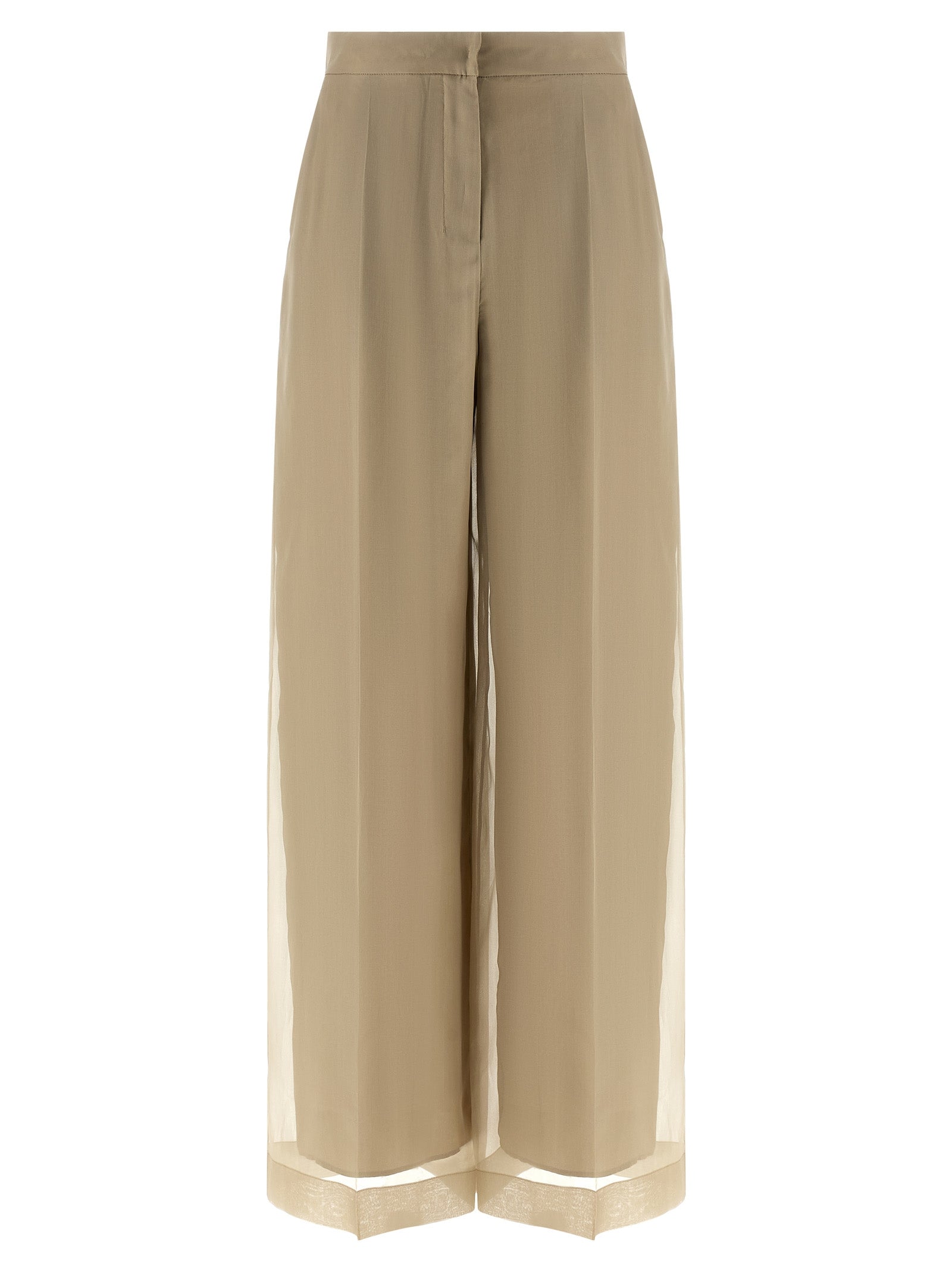 Max Mara Beige Silk Casual Pants