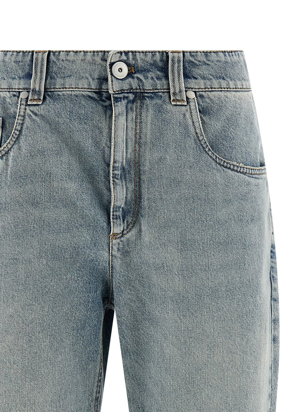 Brunello Cucinelli Blue Cotton Straight-Leg Jeans