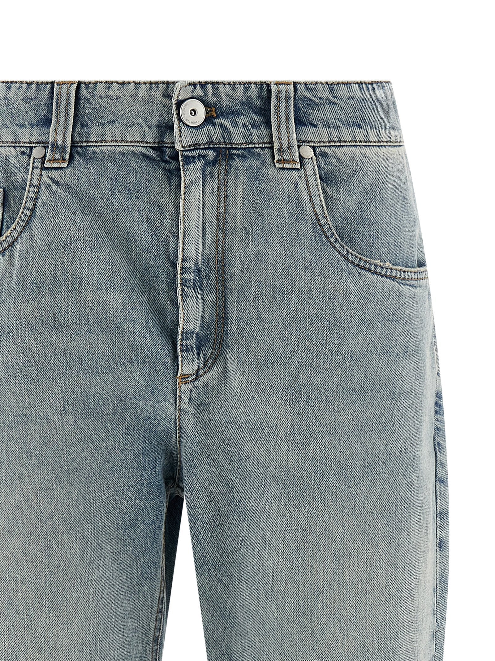 Brunello Cucinelli Blue Cotton Straight-Leg Jeans