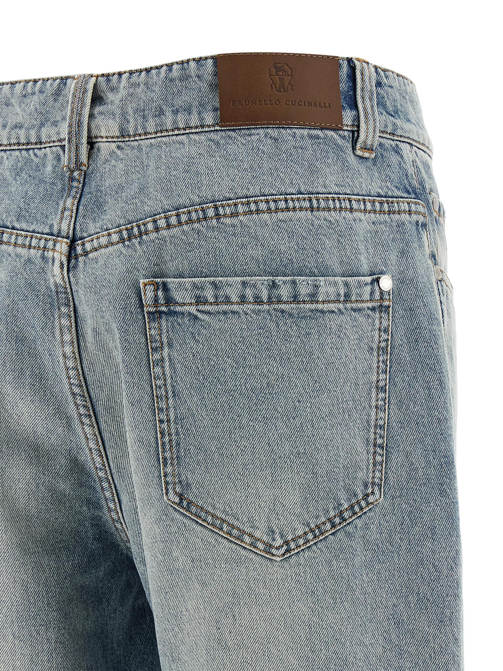 Brunello Cucinelli Blue Cotton Straight-Leg Jeans