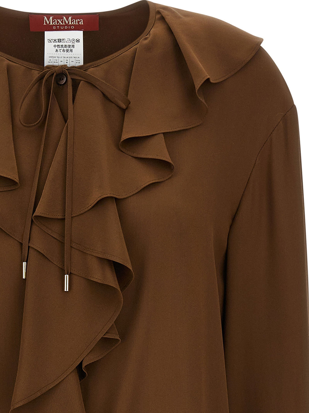 Max Mara Brown Silk Blouse