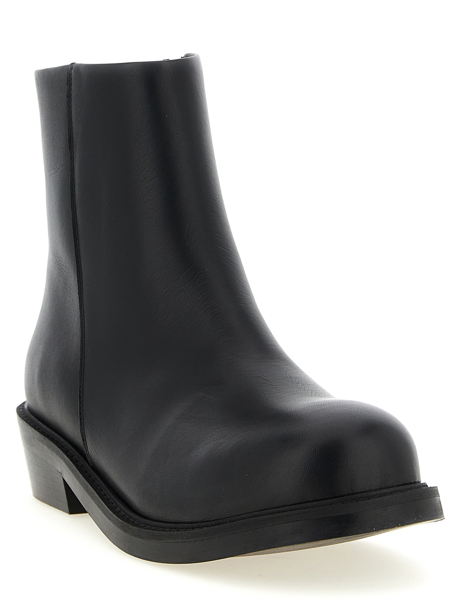 SÉFR Black Calfskin Ankle Boots
