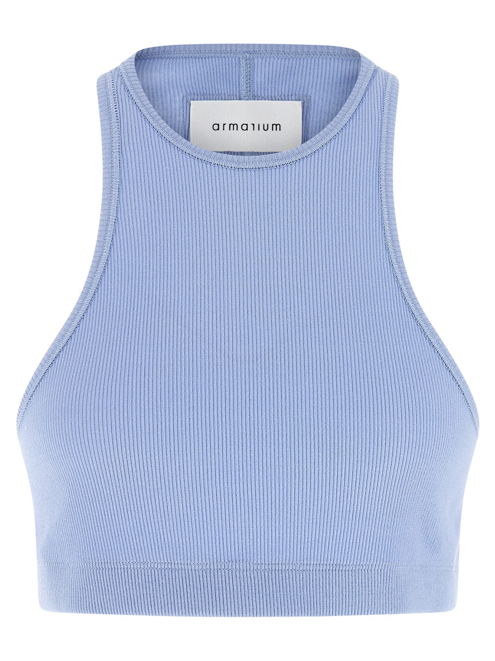 Armarium Blue Cotton Sleeveles T-Shirt