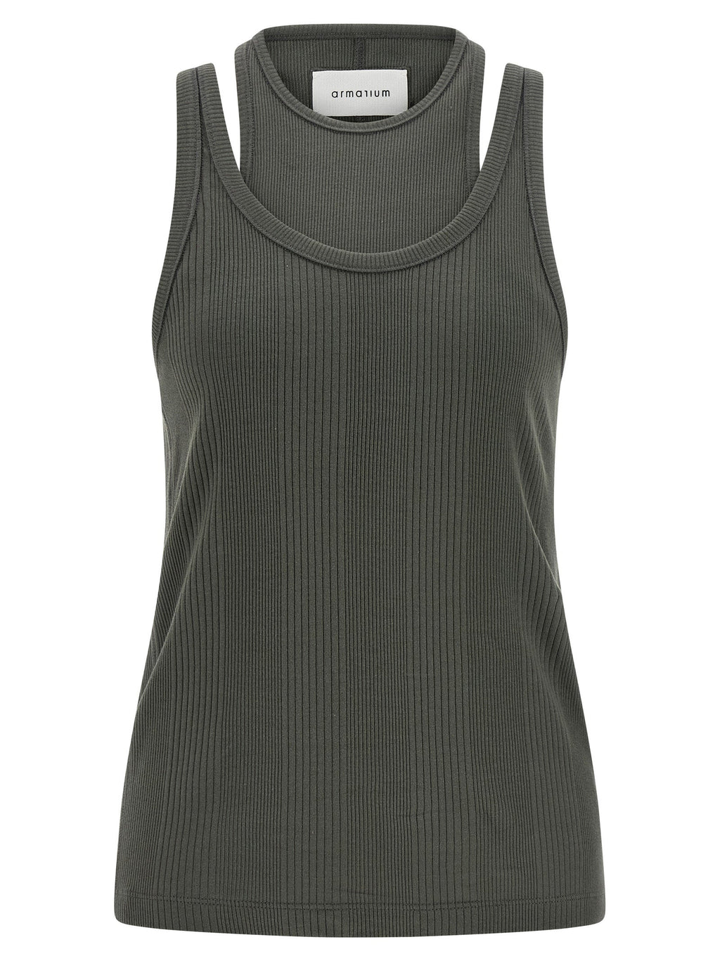 Armarium Gray Cotton Sleeveles T-Shirt