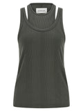 Armarium Gray Cotton Sleeveles T-Shirt