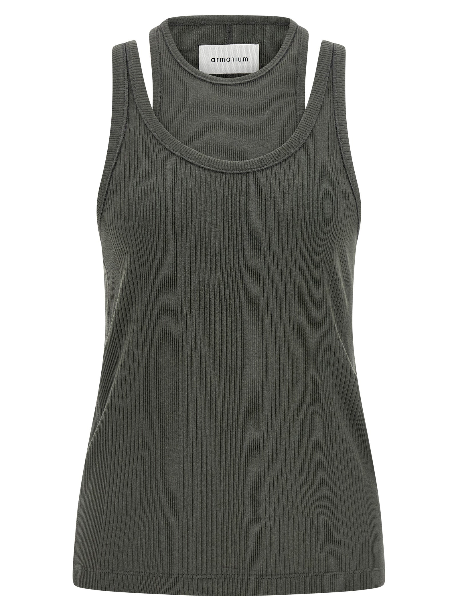 Armarium Gray Cotton Sleeveles T-Shirt