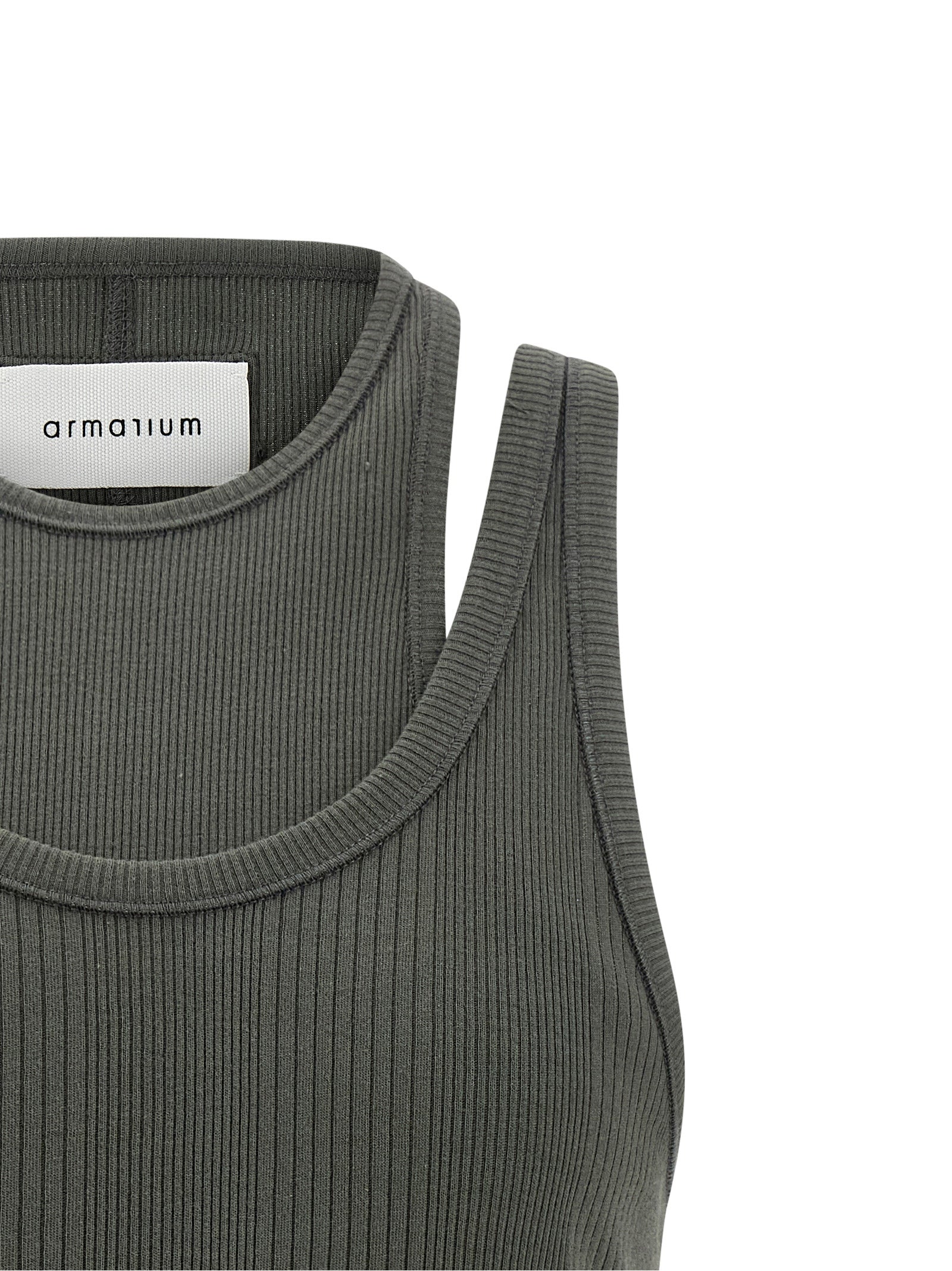 Armarium Gray Cotton Sleeveles T-Shirt
