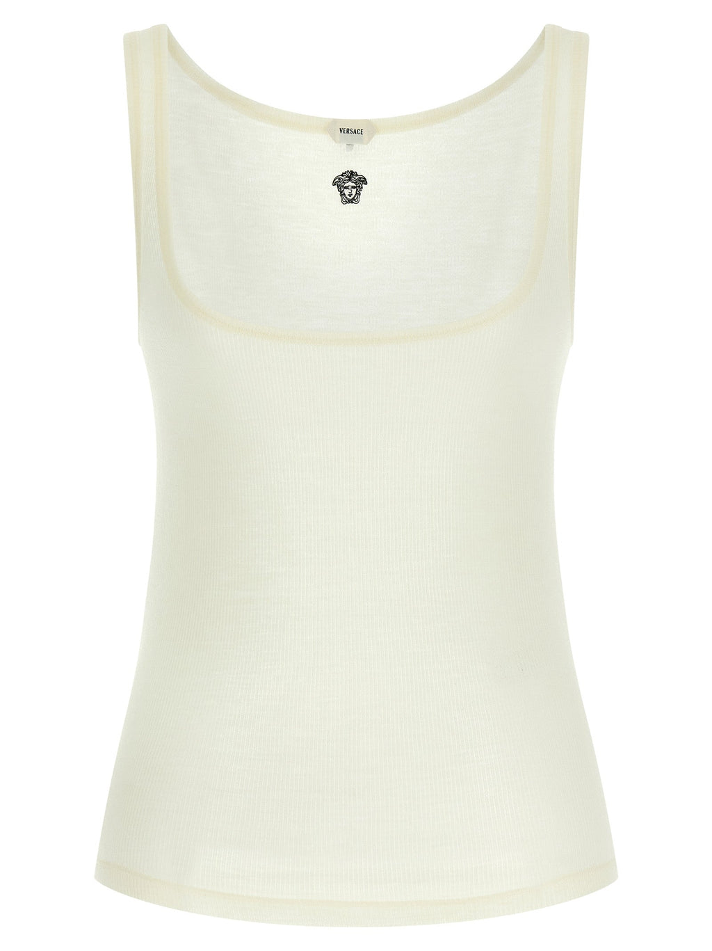 Versace White Virgin Wool Sleeveles T-Shirt