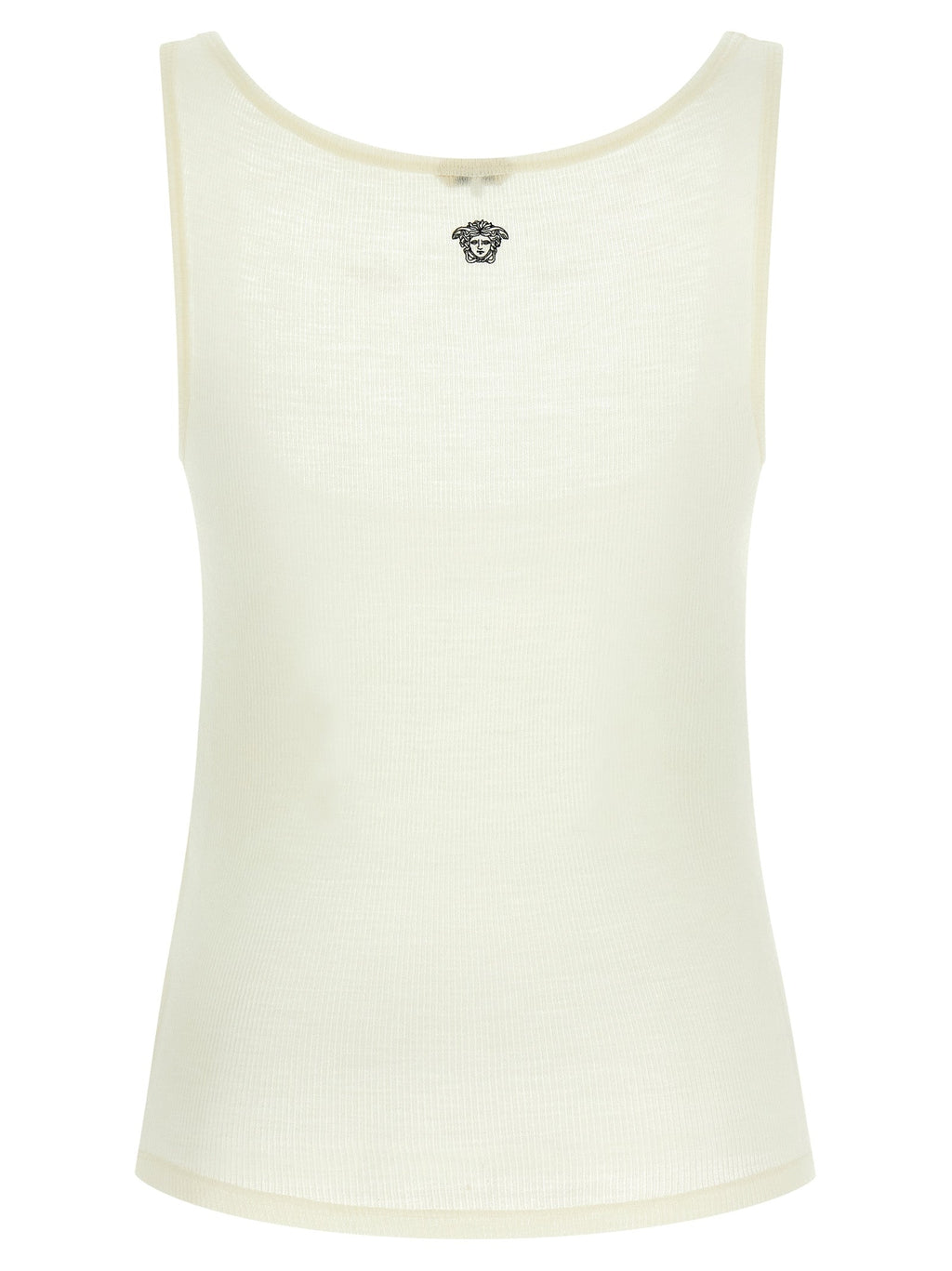 Versace White Virgin Wool Sleeveles T-Shirt