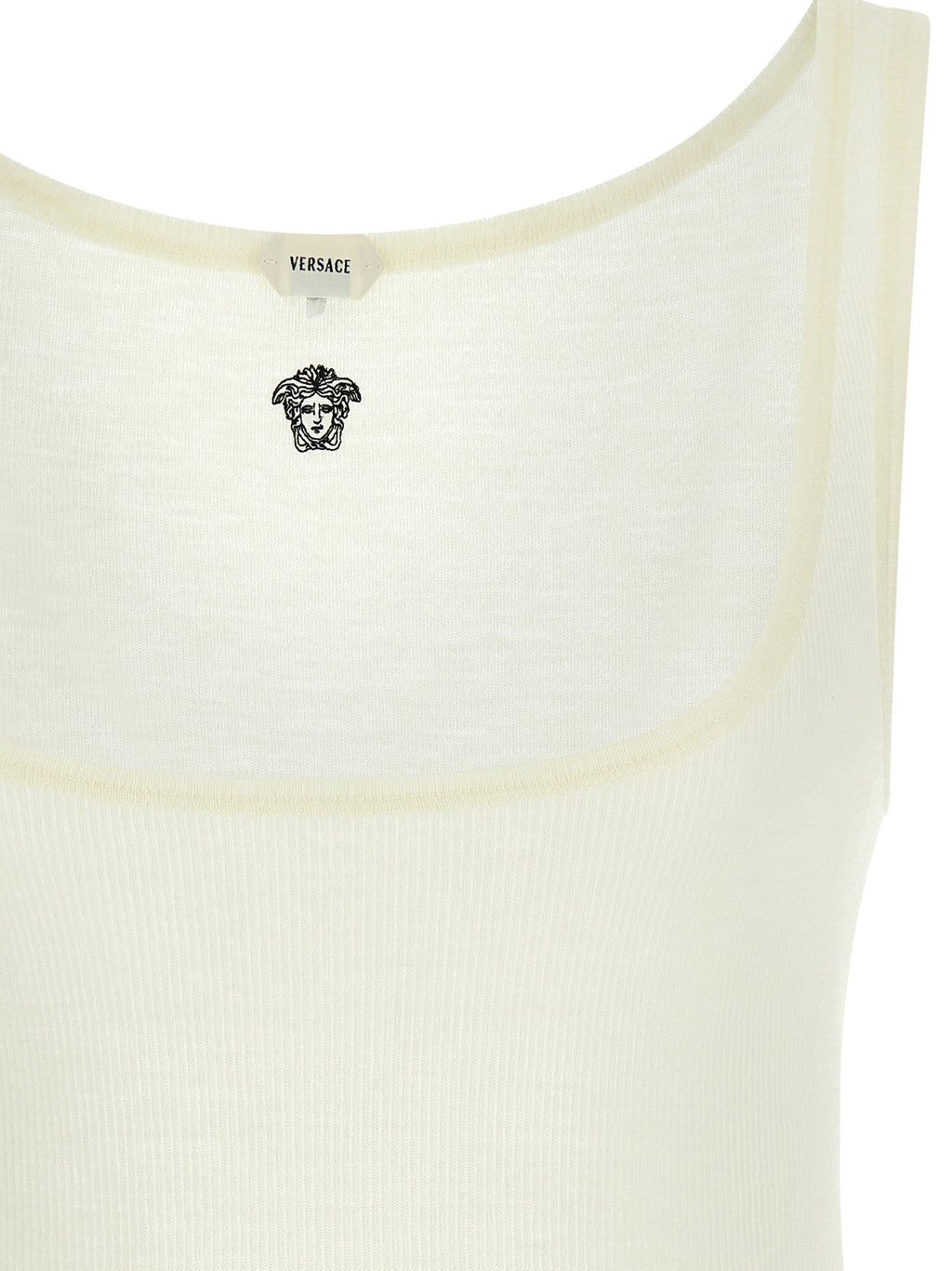 Versace White Virgin Wool Sleeveles T-Shirt