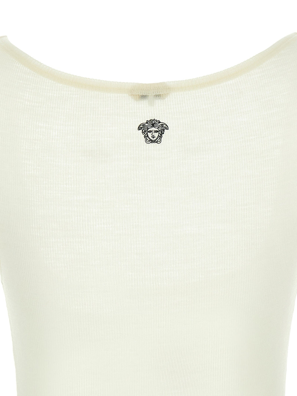 Versace White Virgin Wool Sleeveles T-Shirt