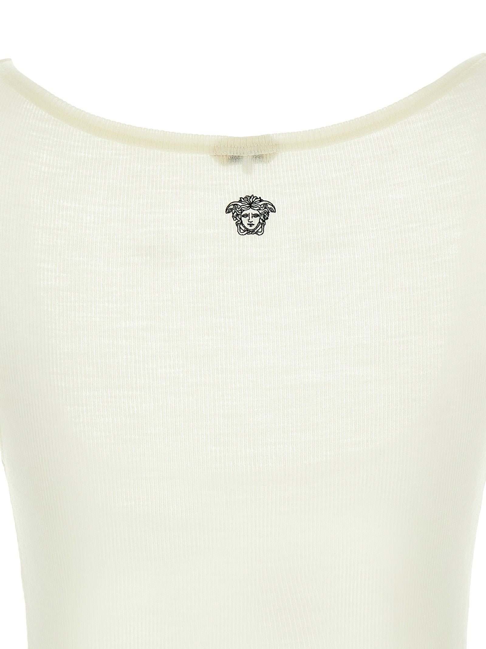Versace White Virgin Wool Sleeveles T-Shirt