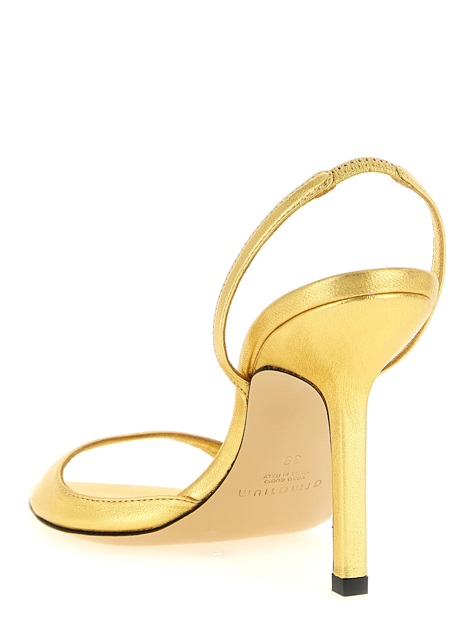 Armarium Gold Lambskin Stiletto Heel Sandals