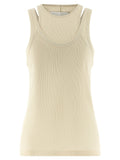 Armarium White Cotton Sleeveles T-Shirt