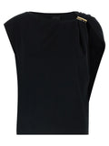 PINKO Black Cotton Tank Tops