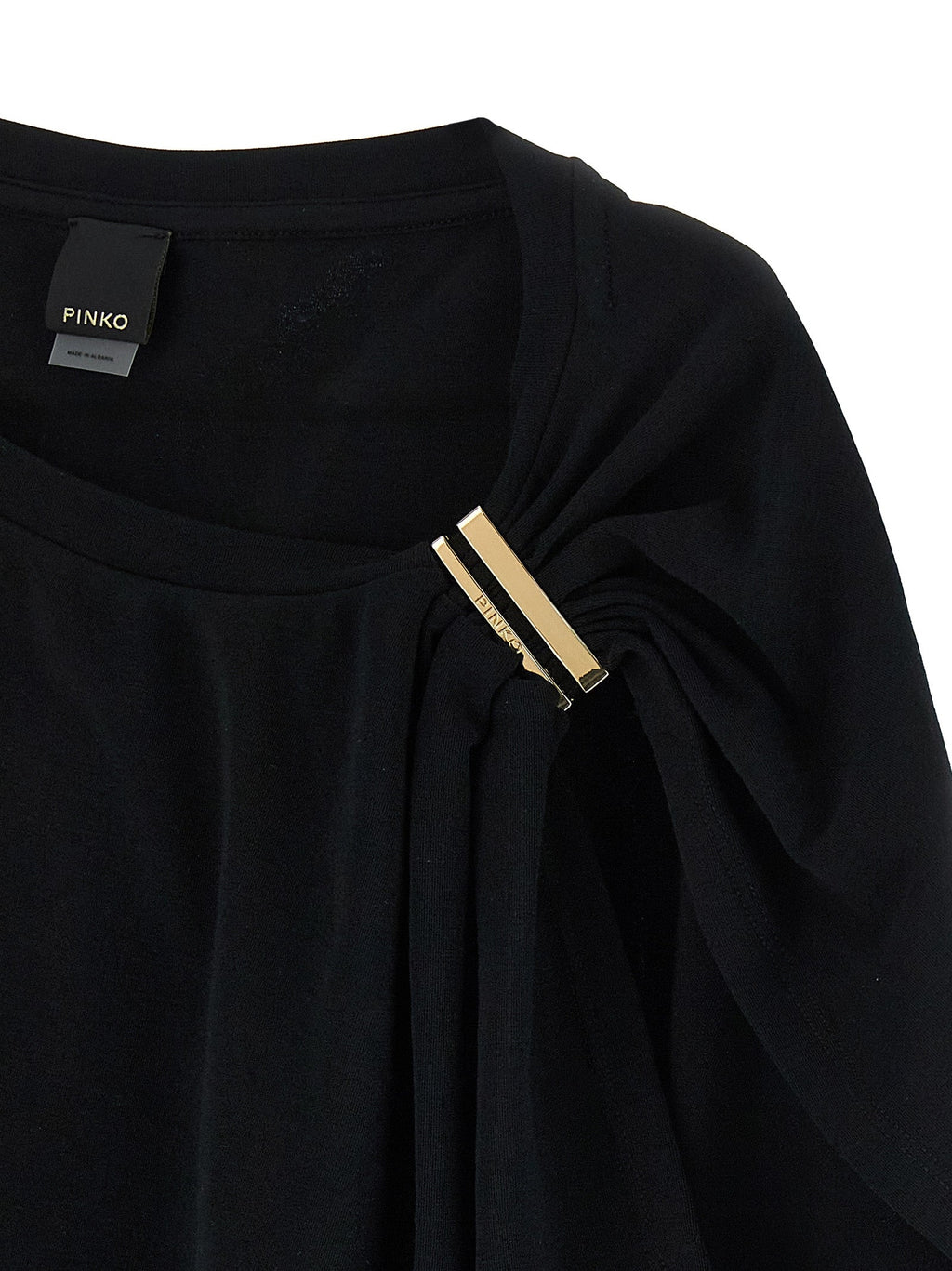 PINKO Black Cotton Tank Tops