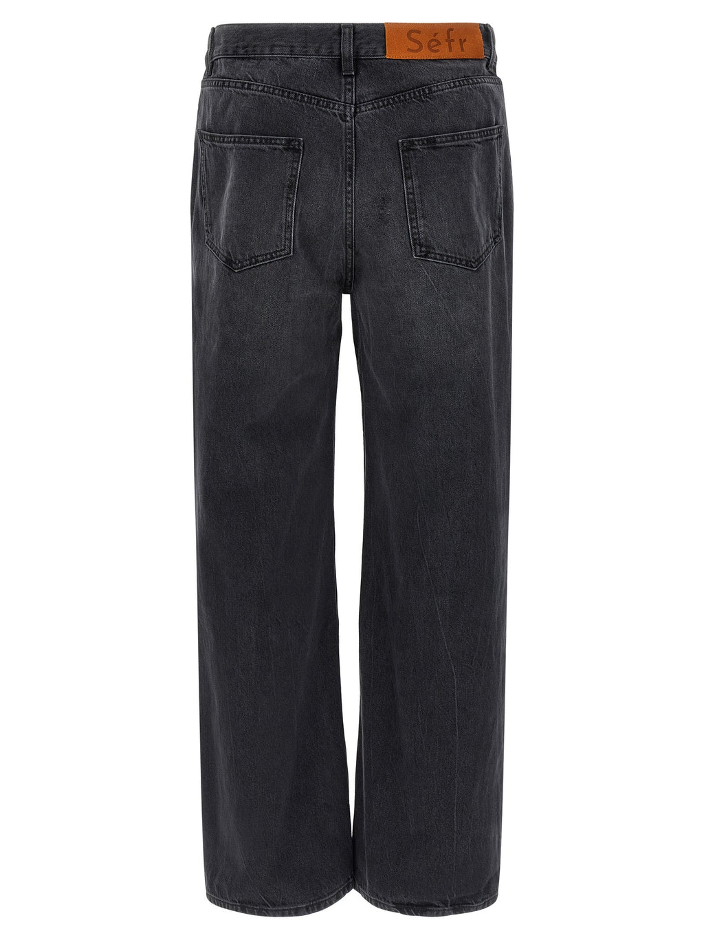 SÉFR Black Cotton Straight-Leg Jeans
