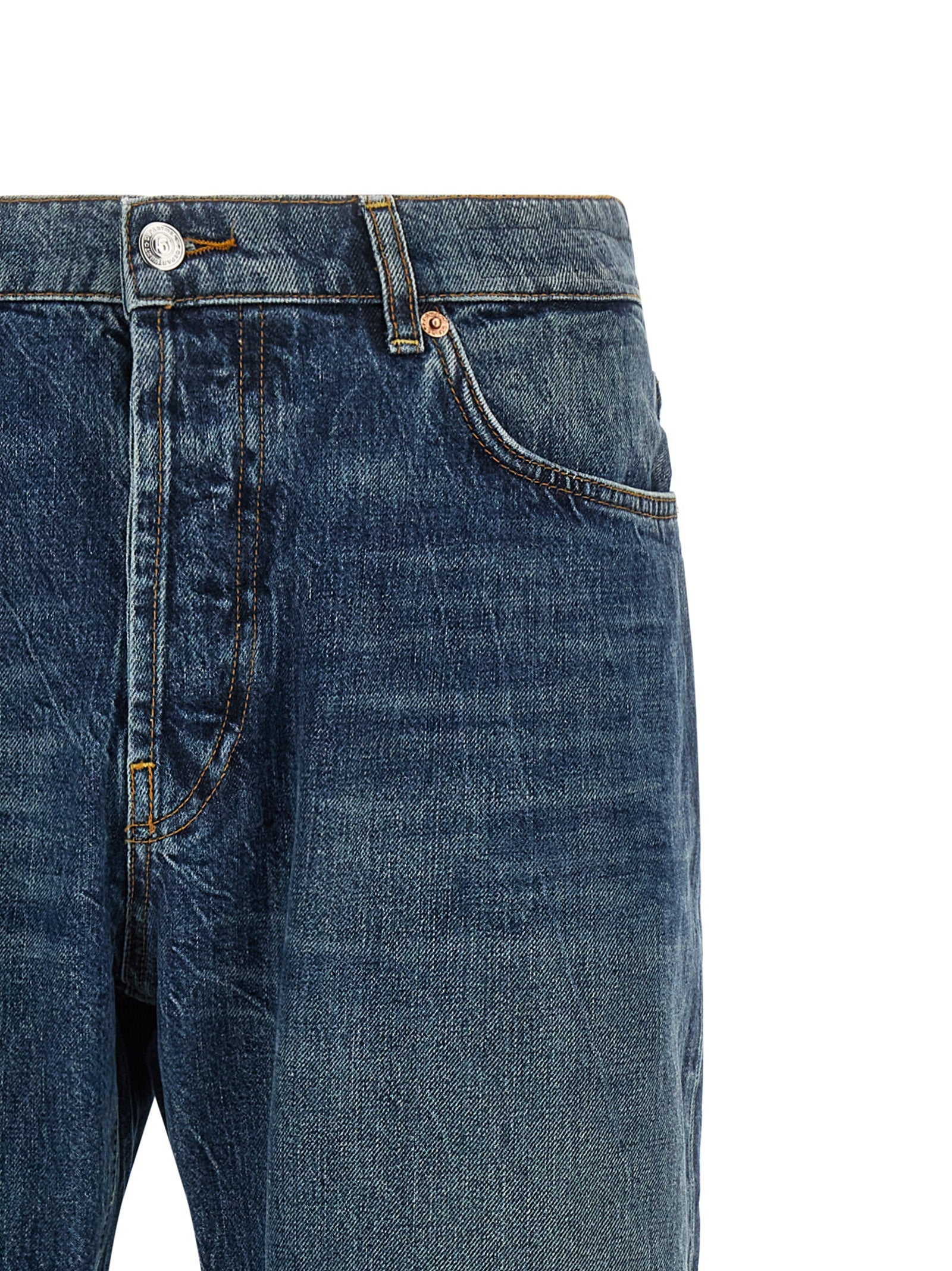 Department 5 Blue Cotton Straight-Leg Jeans