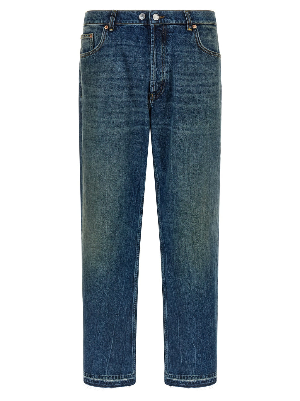 Department 5 Blue Cotton Straight-Leg Jeans