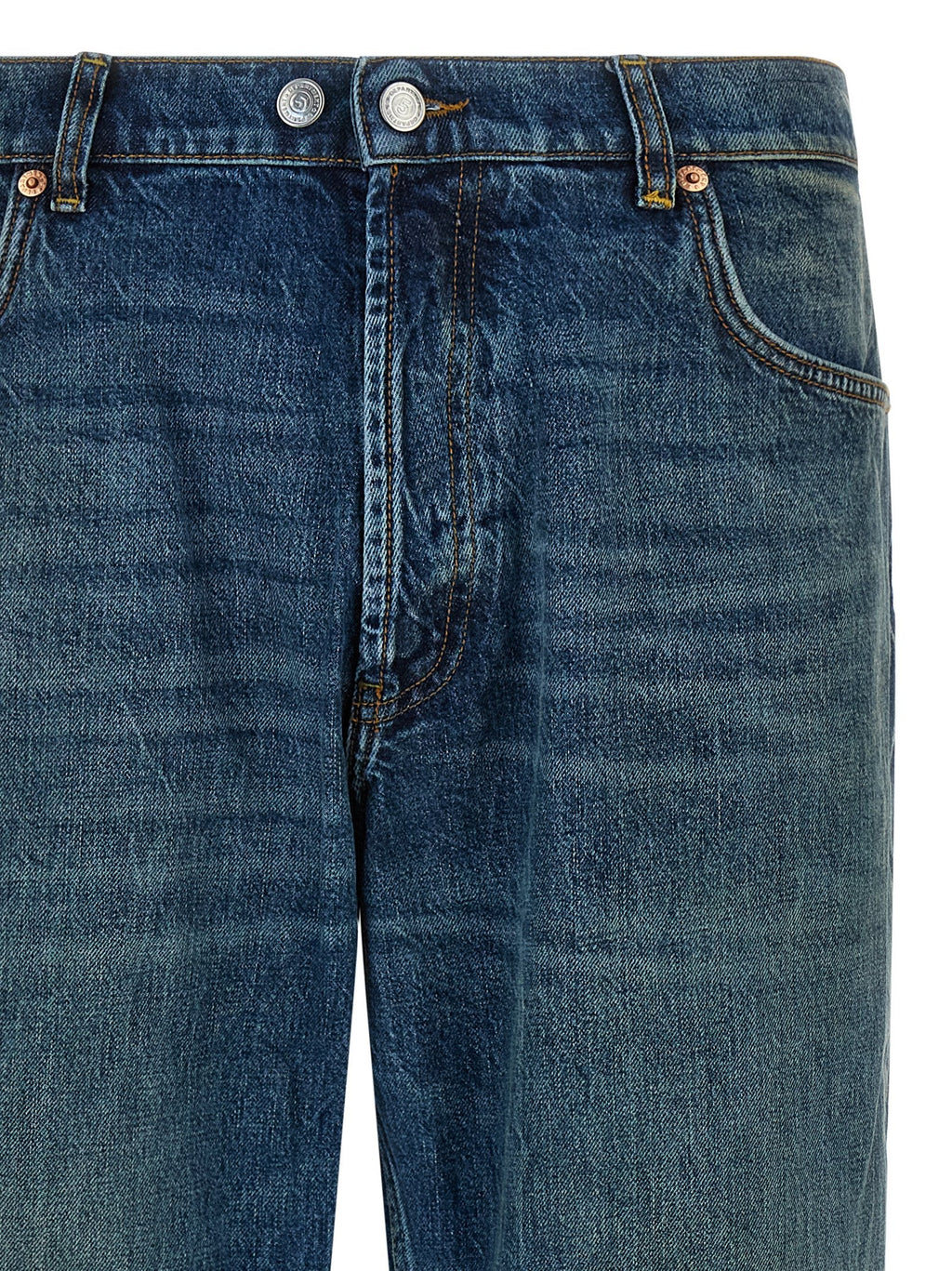 Department 5 Blue Cotton Straight-Leg Jeans