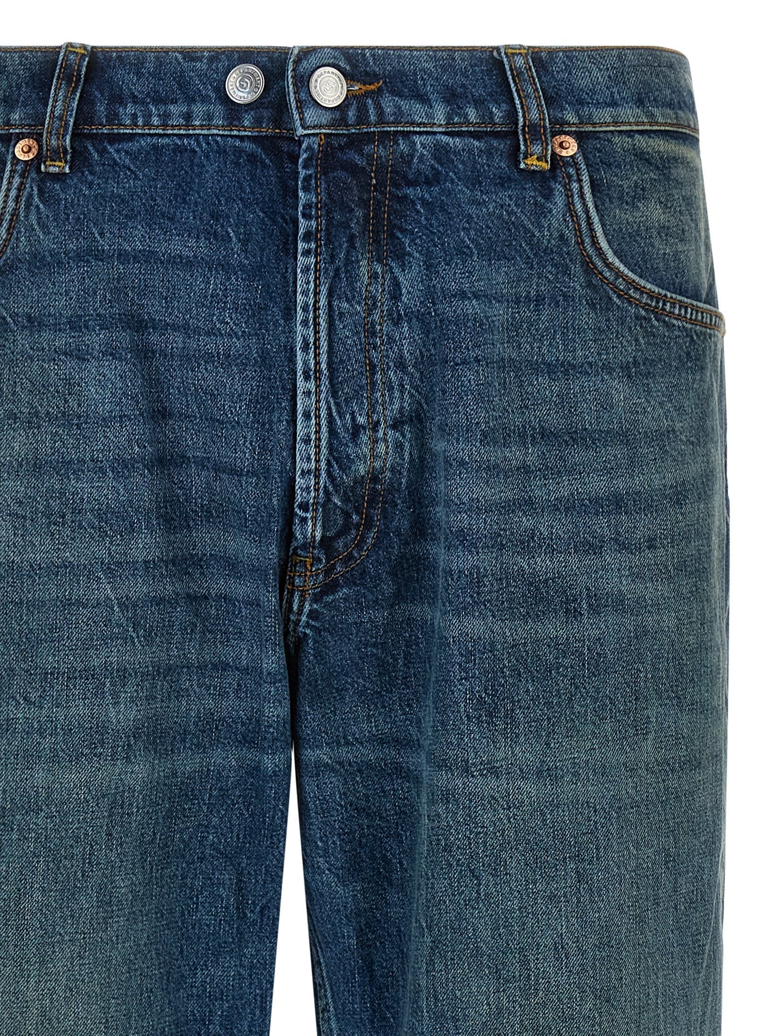Department 5 Blue Cotton Straight-Leg Jeans