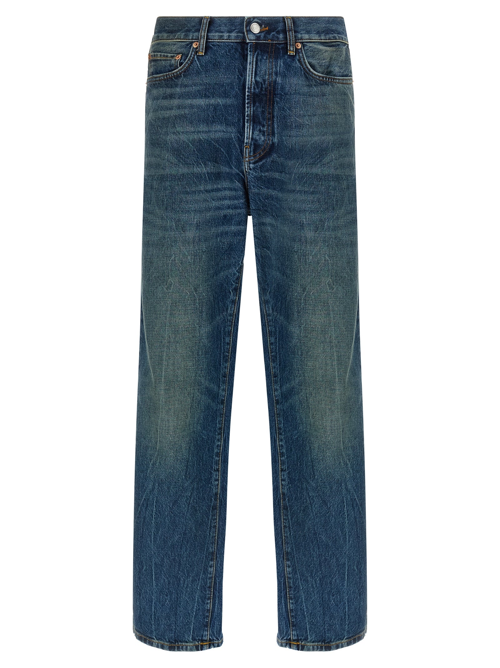 Department 5 Blue Cotton Straight-Leg Jeans