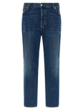 Department 5 Blue Cotton Cropped Jeans