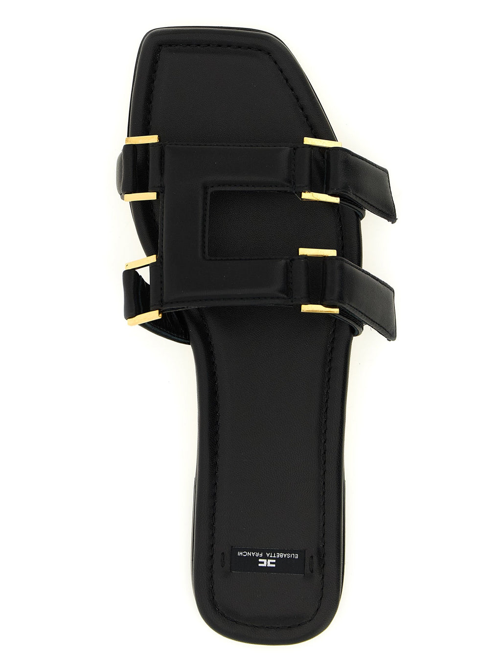 Elisabetta Franchi Black Lambskin Slides