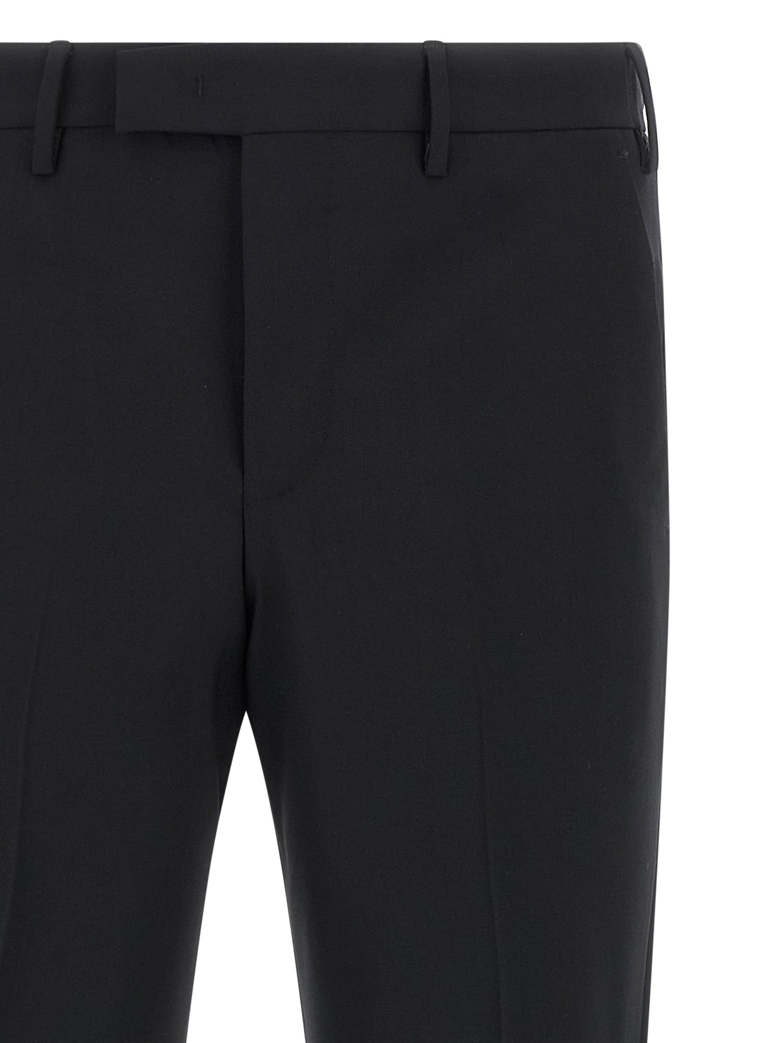PT Torino Black Virgin Wool Dress Pants