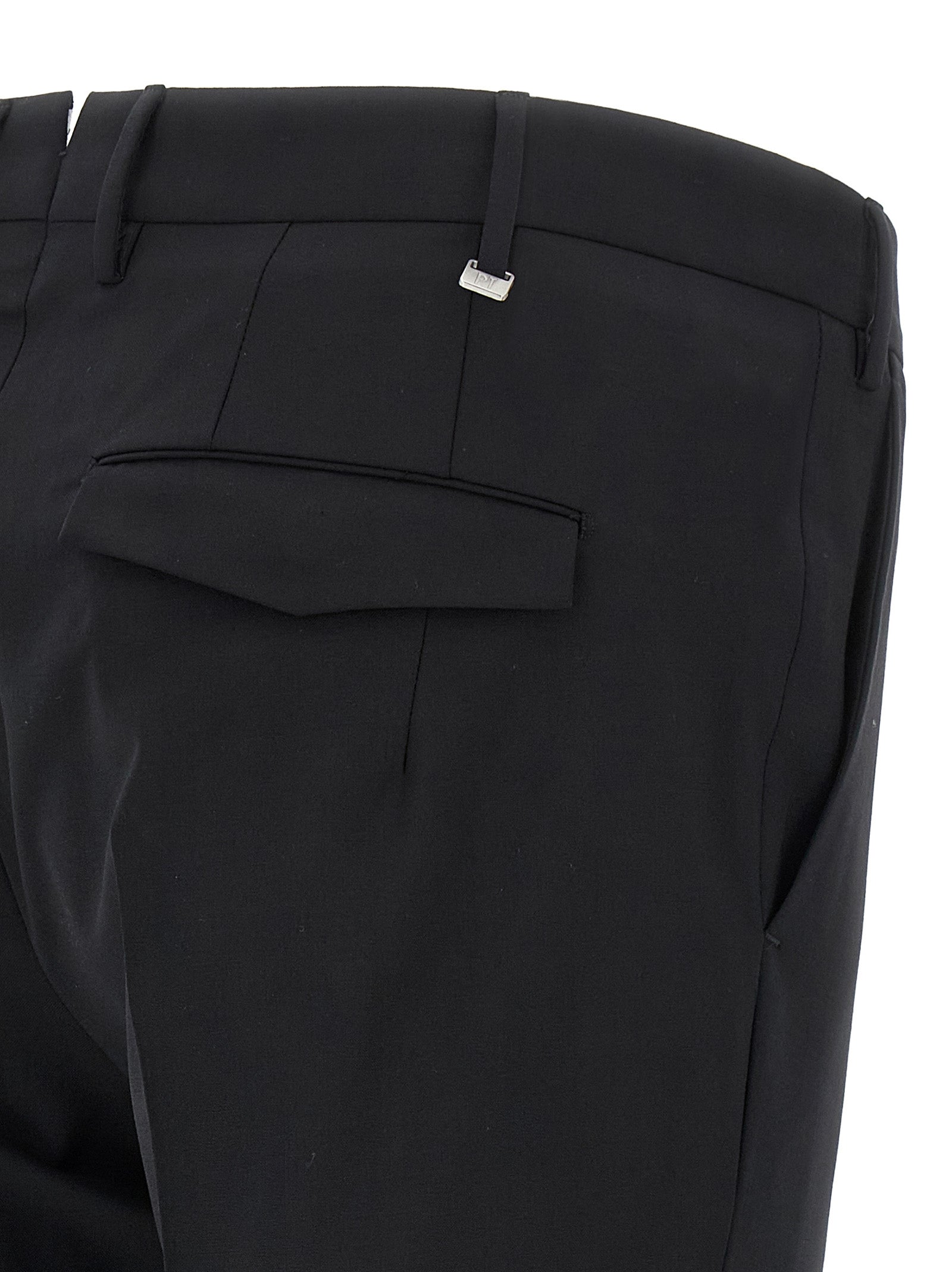 PT Torino Black Virgin Wool Dress Pants