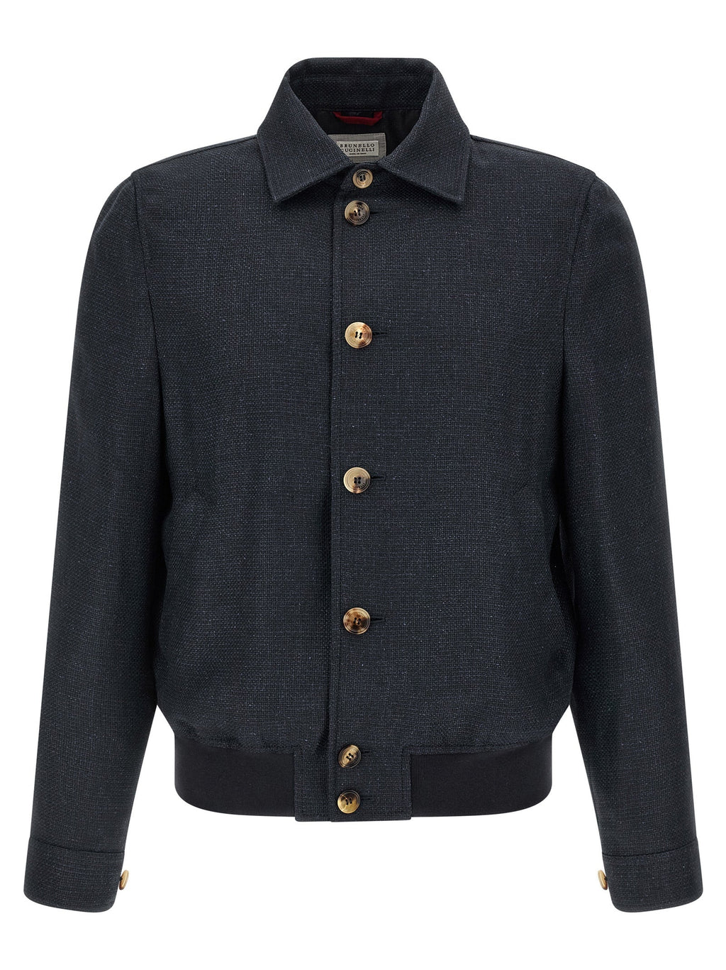 Brunello Cucinelli Blue Sisal Biker Jacket