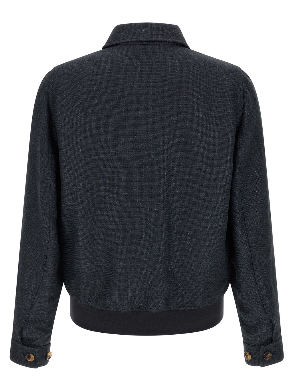 Brunello Cucinelli Blue Sisal Biker Jacket