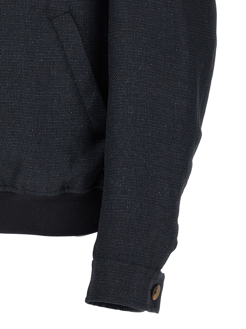 Brunello Cucinelli Blue Sisal Biker Jacket