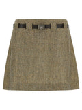 Ferragamo Multicolor Linen Long Skirt
