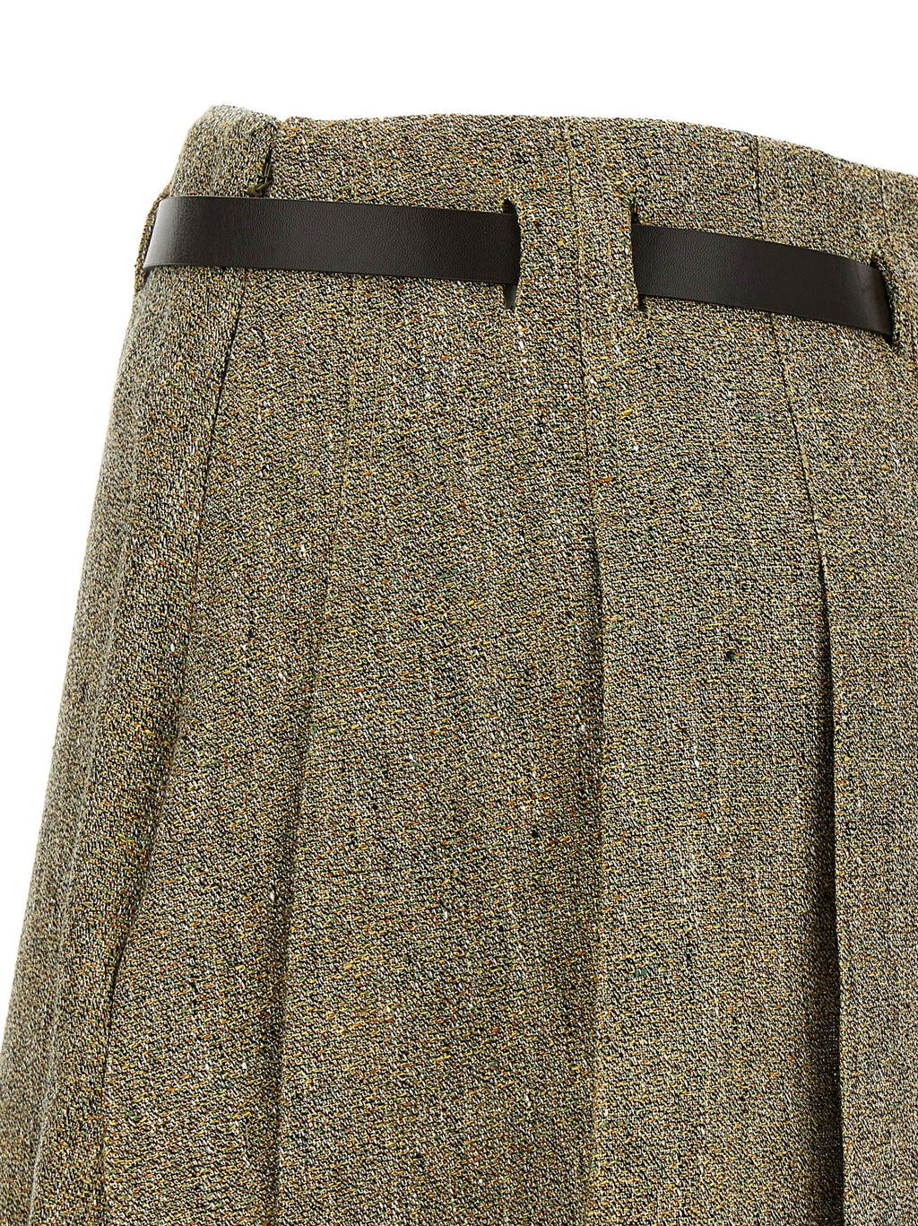 Ferragamo Multicolor Linen Long Skirt