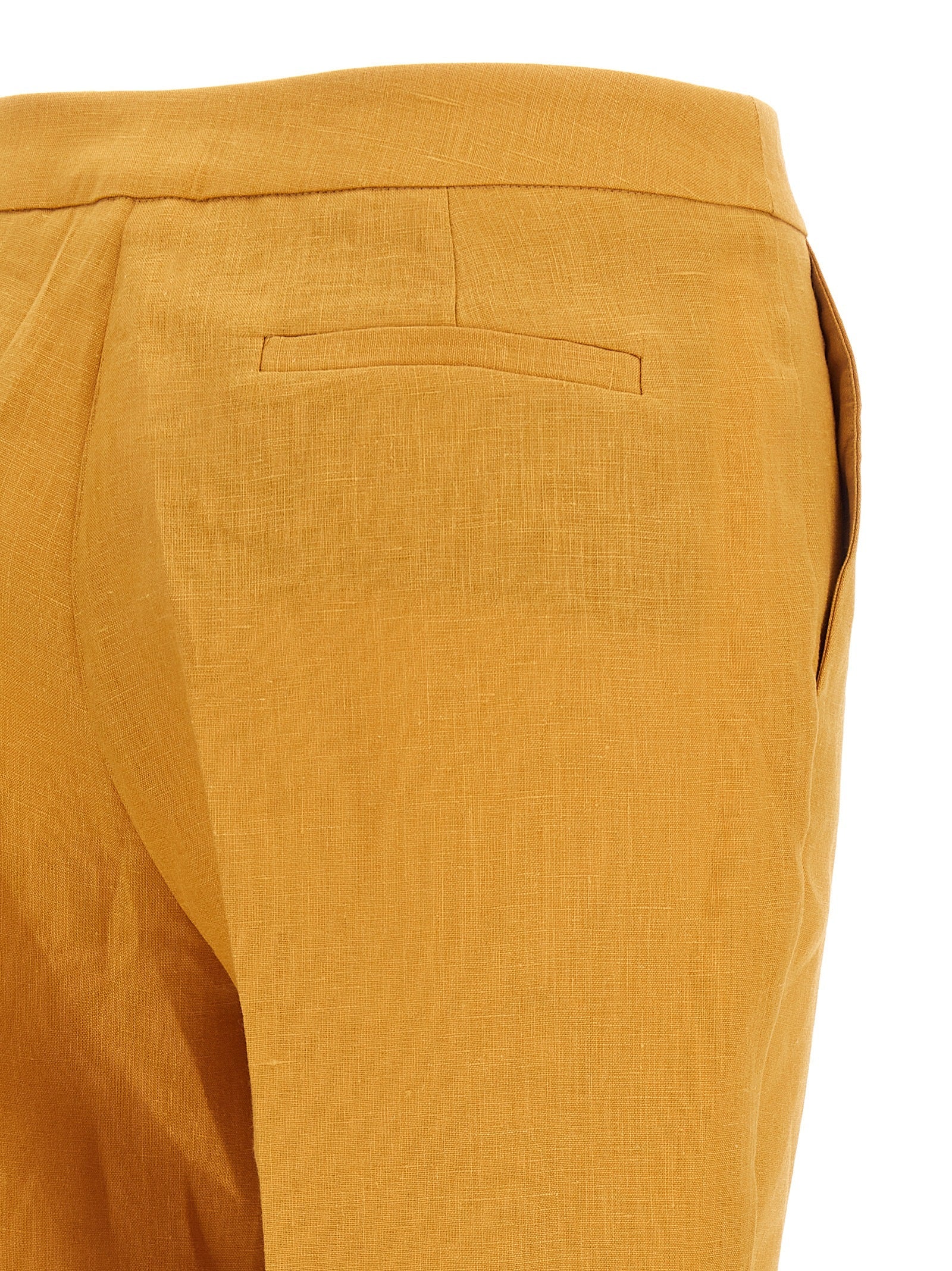 Herno Orange Linen Casual Pants