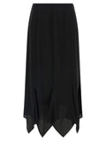 Valentino Garavani Black Silk Midi Skirt